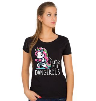 Obrázek 1 produktu Dámské tričko Boxující Jednorožec Cute but Dangerous