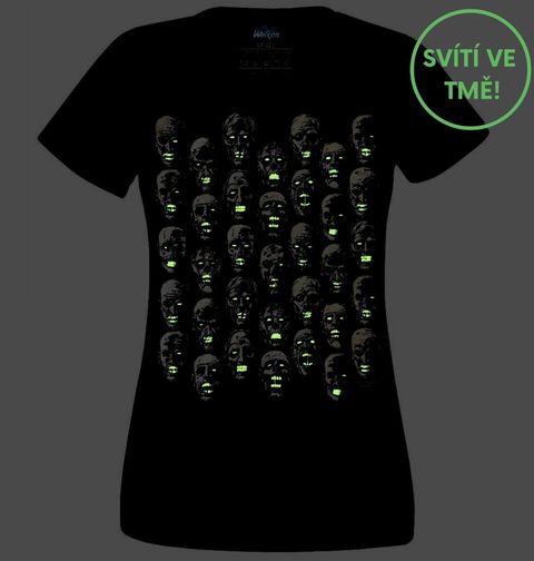 Obrázek produktu Dámské tričko Zuřící Zombie (SVÍTÍ VE TMĚ)