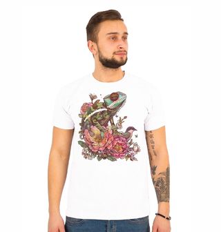 Obrázek 1 produktu Pánské tričko Květinový Chameleon s Ptáčkem