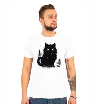Obrázek 1 produktu Pánské tričko Černá Kočka v Zimním Lese