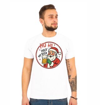 Obrázek 1 produktu Pánské tričko Vánoční Santovo Pivo Ho Ho Hold My Beer