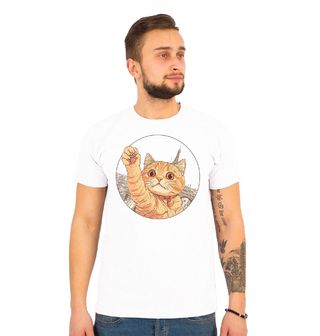 Obrázek 1 produktu Pánské tričko Oranžová Kočka v Paříži