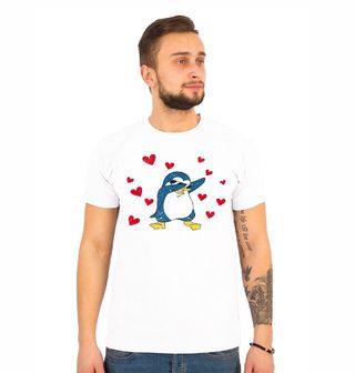 Obrázek 1 produktu Pánské tričko Modrý Dabující Tučňák plný Lásky