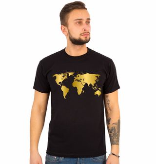 Obrázek 1 produktu Pánské tričko Zlatá Mapa Světa