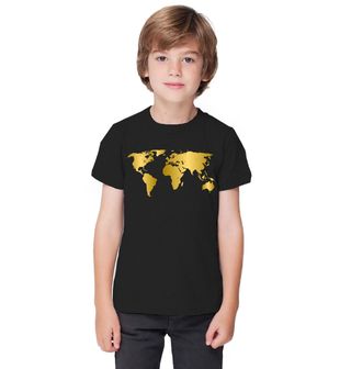 Obrázek 1 produktu Dětské tričko Zlatá Mapa Světa