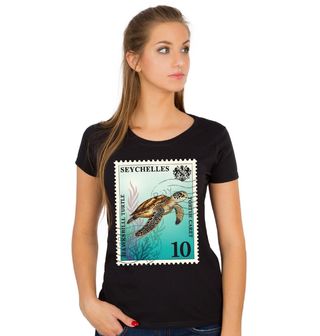 Obrázek 1 produktu Dámské tričko Seychely Poštovní Známka Želva