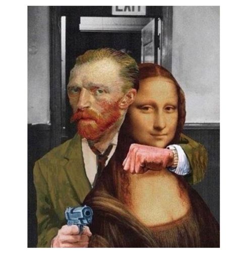 Obrázek produktu Dámské tričko Rukojmí Mona Lisa a Vincent van Gogh