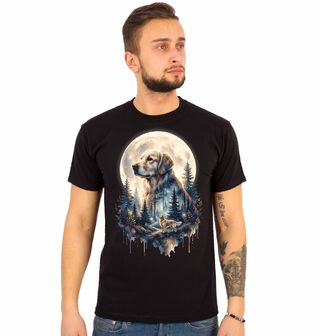 Obrázek 1 produktu Pánské tričko Zlatý Retrívr v Měsíčním Svitu