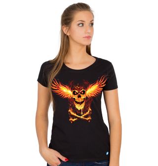 Obrázek 1 produktu Dámské tričko Hořící Pirátská Lebka