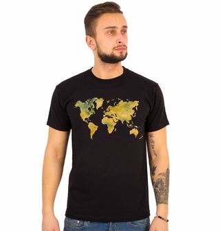 Obrázek 1 produktu Pánské tričko Mapa Světa v Akvarelu