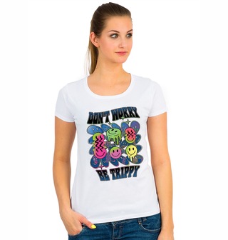 Obrázek 1 produktu Dámské tričko Don’t Worry Be Trippy Nezoufej, Tripuj 