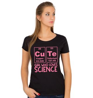 Obrázek 1 produktu Dámské tričko Roztomilá Holka, která Miluje Vědu Cute Girl Who Loves Science