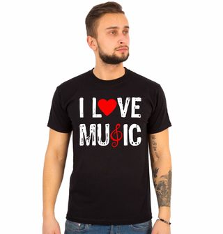 Obrázek 1 produktu Pánské tričko Miluju Hudbu I love Music