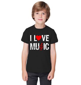 Obrázek 1 produktu Dětské tričko Miluju Hudbu I love Music