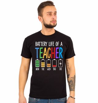 Obrázek 1 produktu Pánské tričko Baterie Učitele v Průběhu Týdne