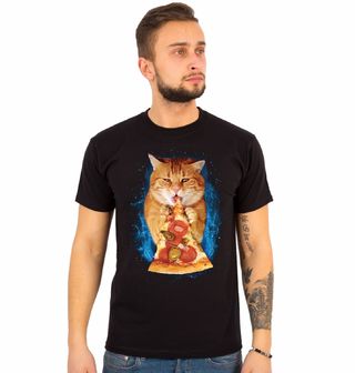 Obrázek 1 produktu Pánské tričko Kočka a pizza