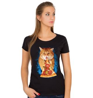 Obrázek 1 produktu Dámské tričko Kočka a pizza
