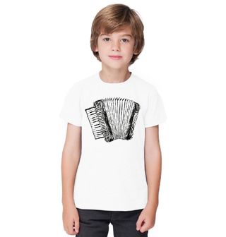 Obrázek 1 produktu Dětské tričko Retro Akordeon v Černobílém Stylu