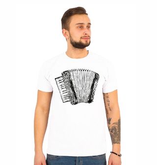 Obrázek 1 produktu Pánské tričko Retro Akordeon v Černobílém Stylu