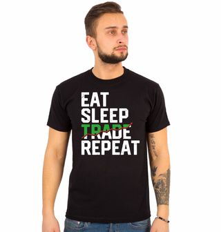 Obrázek 1 produktu Pánské tričko Jez Spi Opakuj Investuj Eat Sleep Trade Repeat