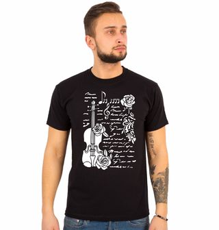 Obrázek 1 produktu Pánské tričko Housle a Růže