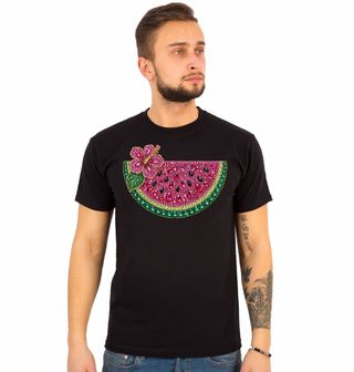 Obrázek 1 produktu Pánské tričko Třpytivý Meloun s Květem Ibišku Rhinestone