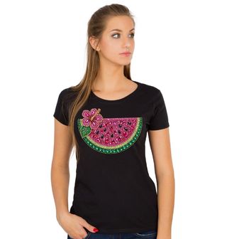 Obrázek 1 produktu Dámské tričko Třpytivý Meloun s Květem Ibišku Rhinestone