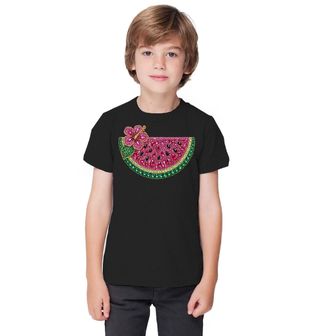 Obrázek 1 produktu Dětské tričko Třpytivý Meloun s Květem Ibišku Rhinestone