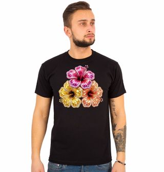 Obrázek 1 produktu Pánské tričko Třpytivé Květy Ibišku Rhinestone