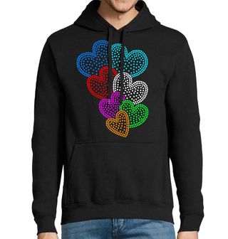 Obrázek 1 produktu Pánská mikina Barevná Srdce z Teček Rhinestone
