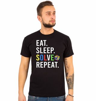 Obrázek 1 produktu Pánské tričko Jez Spi Slož Opakuj Eat Sleep Solve Repeat