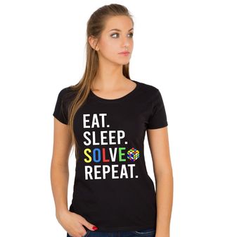 Obrázek 1 produktu Dámské tričko Jez Spi Slož Opakuj Eat Sleep Solve Repeat
