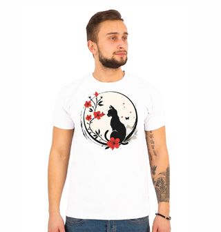 Obrázek 1 produktu Pánské tričko Kočka a Květy