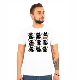 Obrázek 1 produktu Pánské tričko Veselé Vánoční Kočky