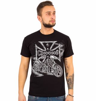 Obrázek 1 produktu Pánské tričko Choppers Skeleton Kostlivec na Motorce (Velikost: 5XL)