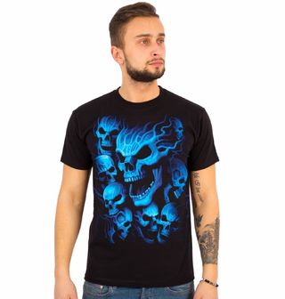Obrázek 1 produktu Pánské tričko Modré Lebky Zkázy (Velikost: M)