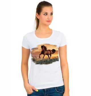 Obrázek 1 produktu Dámské tričko Kůň Hnědák Anglický Plnokrevník
