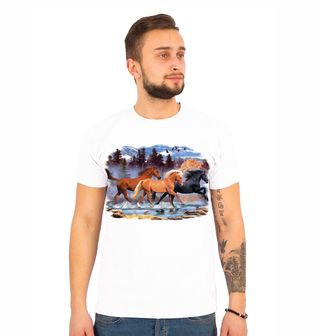 Obrázek 1 produktu Pánské tričko Stádo Koní Běh Volnosti