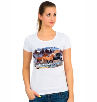 Obrázek 1 produktu Dámské tričko Stádo Koní Běh Volnosti