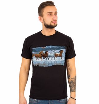 Obrázek 1 produktu Pánské tričko Stádo Koní Běžící Koně