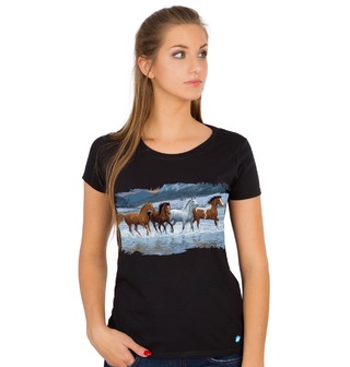 Obrázek 1 produktu Dámské tričko Stádo Koní Běžící Koně