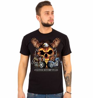 Obrázek 1 produktu Pánské tričko Eagle Skull Custom Motorcycles Ohnivá Lebka