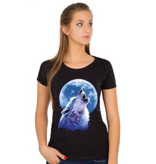 Obrázek 1 produktu Dámské tričko Vlčí zpěv na měsíc 