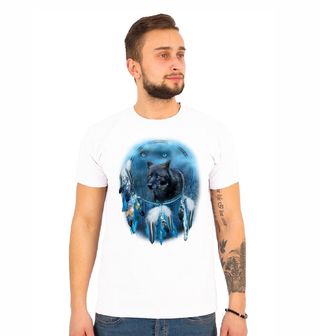 Obrázek 1 produktu Pánské tričko Duchovní Vlk černý Lapač Snů