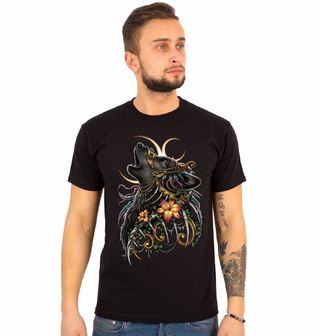 Obrázek 1 produktu Pánské tričko Vytí vlka s květinami 