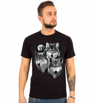 Obrázek 1 produktu Pánské tričko Tři Vlčí Bratři Spolu na Nočním Lovu