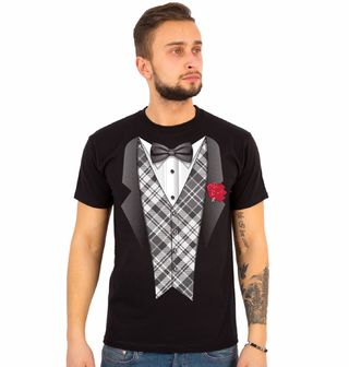 Obrázek 1 produktu Pánské tričko Kostkovaný Smoking s Růží