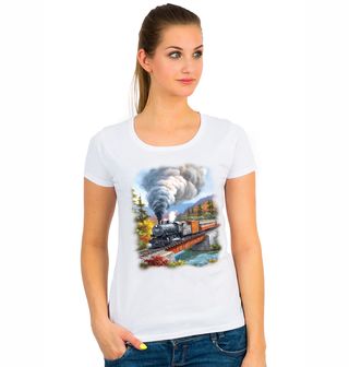 Obrázek 1 produktu Dámské tričko Lokomotiva v podzimní krajině 