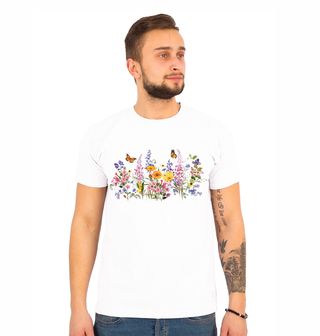 Obrázek 1 produktu Pánské tričko Květinové pole s motýly 