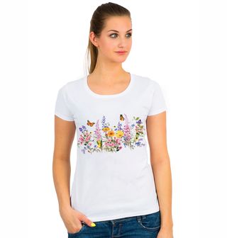 Obrázek 1 produktu Dámské tričko Květinové pole s motýly 